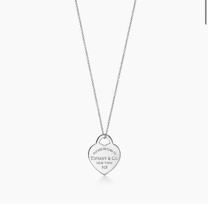 Tiffany Blue Small Heart Tag Pendant Sterling Silver